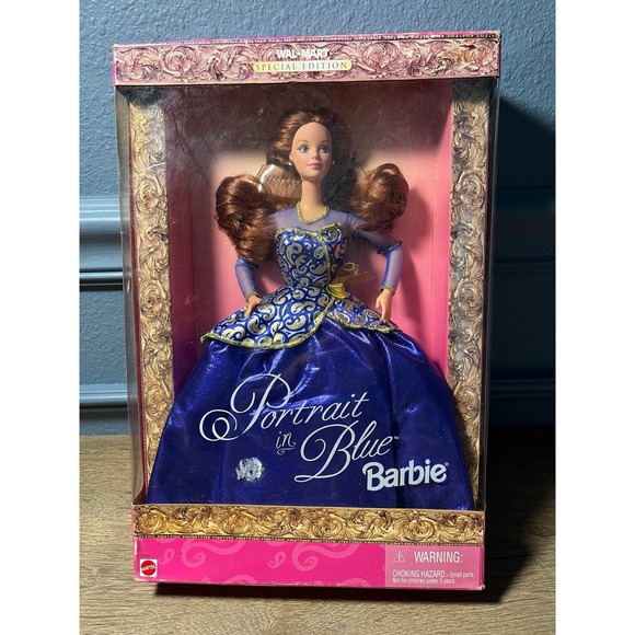 Barbie Other - Barbie Portrait in Blue Wal-Mart Special Edition Redhead Doll 1997 Mattel #19355